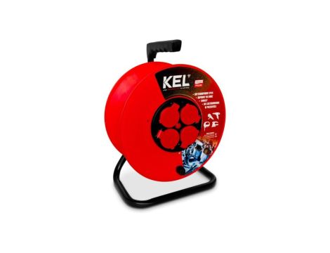 Nawijak bębnowy 4-gniazdowy z/u IP44 /max 50m 3x1,5/ W-97082