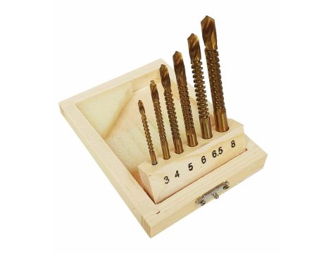 ZESTAW WIERTEŁ FREZUJĄCYCH 3-8mm 6szt./SILVER - 2