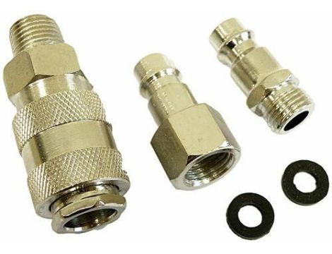 ZESTAW SZYBKOZŁĄCZEK PNEUMATYCZNYCH 1/4" 3szt. SILVER
