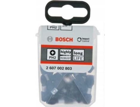 BOSCH KOŃCÓWKA WKRĘCAJĄCA UDAROWA PH2 x 25mm   25szt. 2607002803