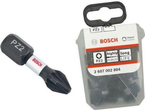 BOSCH KOŃCÓWKA WKRĘCAJĄCA UDAROWA PH2 x 25mm   25szt. 2607002804