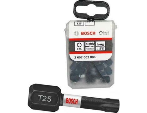 BOSCH KOŃCÓWKA WKRĘCAJĄCA UDAROWA T25 x 25mm   25szt. 2607002806