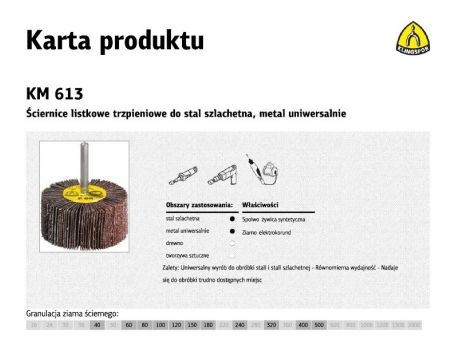 KLINGSPOR ŚCIERNICA LISTKOWA TRZPIENIOWA KM613  20mm x 20mm x 6mm gr. 80