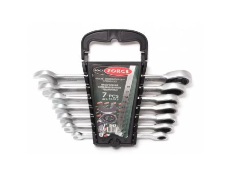 ROCKFORCE ZESTAW KLUCZY PŁASKO-OCZKOWYCH Z GRZECHOTKĄ  7szt.