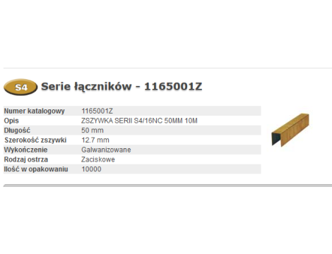 BOSTITCH ZSZYWKI S4/16NC 50mm 10.0M...