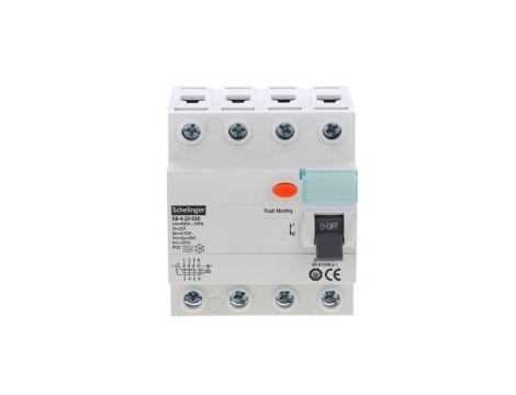 Wyłącznik różnicowoprądowy A 4P 25A 30mA Schelinger A03-K8-4-25-030