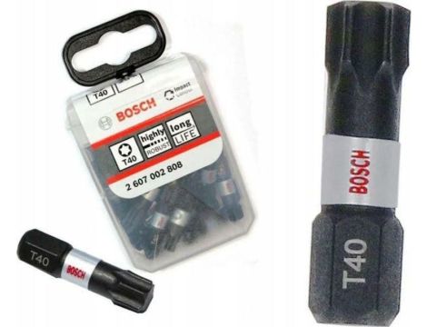BOSCH KOŃCÓWKA WKRĘCAJĄCA UDAROWA T40 x 25mm   25szt. 2607002808