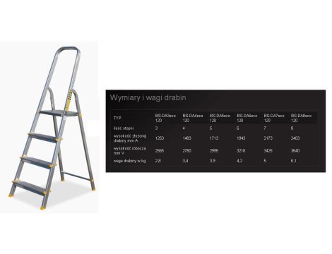 BAYERSYSTEM DRABINA ALUMINIOWA 120kg  4 STOPNIE ECO