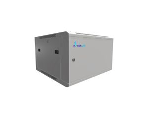 Szafa rack montowana na ścianie, drzwi blaszane pełne Extralink 6U 600x600 ASP Szara