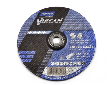 NORTON TARCZA VULCAN DO METALU 230mm x 6.4mm x 22.2mm -T27  A30S