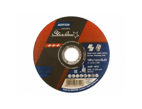 NORTON TARCZA STARLINE DO METALU 125mm x 1.6mm x 22.22mm -T41 A46R