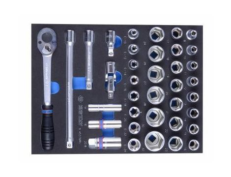 KING TONY  WKŁAD DO WÓZKA ZESTAW KLUCZY NASADOWY 1/2" 37el.