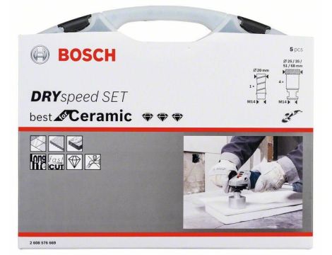 BOSCH ZESTAW KORON DRY SPEED 5el. 20 / 25 / 35 / 51 /68 +FREZ 2608576669