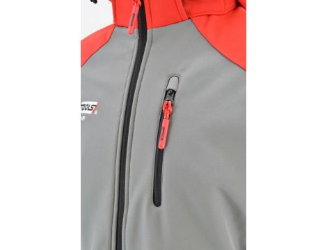 AWTOOLS KURTKA SOFTSHELL T4/ CZERWONO-SZARA/ XXL - 4