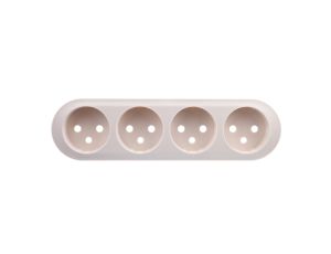 CELIANE. Plakietka gniazda zespolonego 4x2P+Z biała 068125