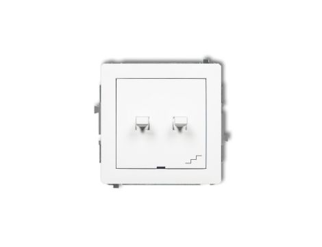 DECO Mechanizm łącznika jednobiegunowego ze schodowym (wspólne zasilanie) w stylu amerykańskim, biały mat 25DWPUS-10.1