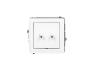 DECO Mechanizm łącznika zwierny żaluzjowego w stylu amerykańskim, biały mat 25DWPUS-8