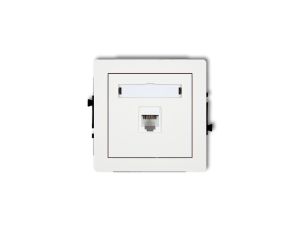 DECO Mechanizm gniazda telefonicznego pojedynczego 1xRJ11, 4-stykowy, beznarzędziowe, biały mat 25DGT-1