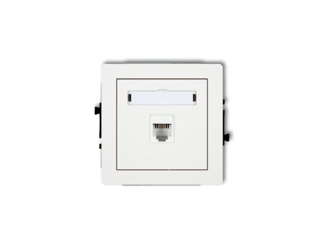 DECO Mechanizm gniazda telefonicznego pojedynczego 1xRJ11, 4-stykowy, beznarzędziowe, biały mat 25DGT-1