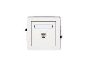 DECO Mechanizm gniazda komputerowego pojedynczego 1xRJ45, kat. 6, ekranowane, 8-stykowy, biały mat 25DGK-5