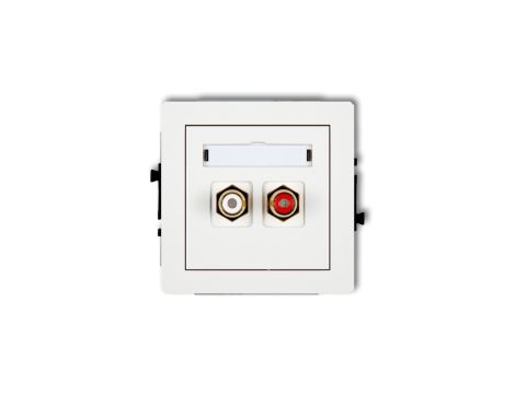 DECO Mechanizm gniazda podwójnego RCA (typu cinch - biały i czerwony, pozłacany), biały mat 25DGRCA-2