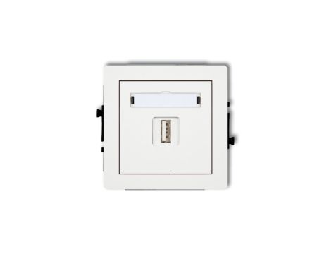 DECO Mechanizm gniazda pojedynczego USB A-A 2.0, biały mat 25DGUSB-1