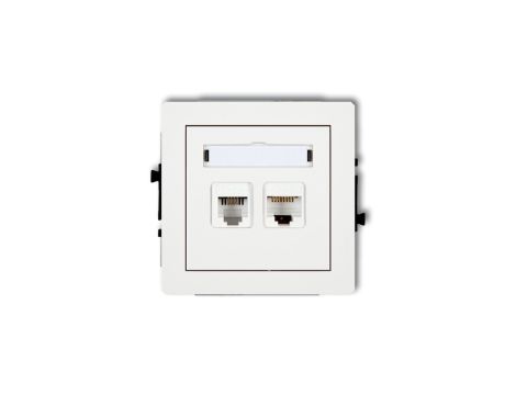 DECO Mechanizm gniazda telefonicznego pojedynczego 1xRJ11 + komputerowego pojedynczego 1xRJ45, kat. 5e, 8-stykowy 25DGTK