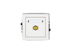 DECO Mechanizm gniazda pojedynczego RCA (typu cinch - żółty, pozłacany), biały mat 25DGRCA-1