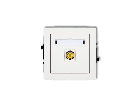 DECO Mechanizm gniazda pojedynczego RCA (typu cinch - żółty, pozłacany), biały mat 25DGRCA-1