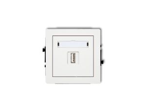 DECO Mechanizm gniazda pojedynczego USB A-A 3.0, biały mat 25DGUSB-5