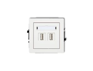 DECO Mechanizm gniazda podwójnego 2xUSB A-A 3.0, biały mat 25DGUSB-6