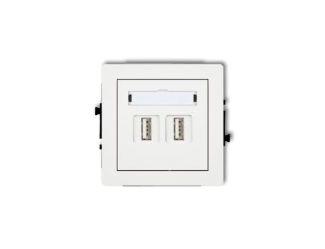 DECO Mechanizm gniazda podwójnego 2xUSB A-A 3.0, biały mat 25DGUSB-6