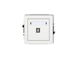 DECO Mechanizm gniazda pojedynczego USB A-B 2.0, biały mat 25DGUSB-3