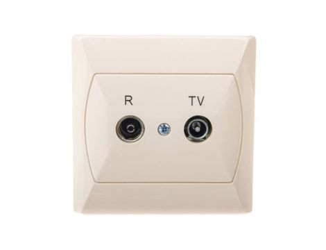 AKCENT Gniazdo antenowe RTV końcowe 2,5-3dB beżowe GPA-AK/01