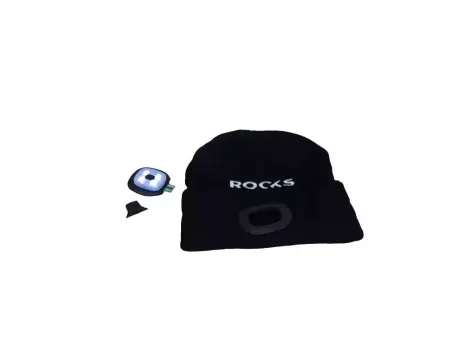 ROOKS CZAPKA CZARNA Z LAMPKĄ USB 80lm - 2