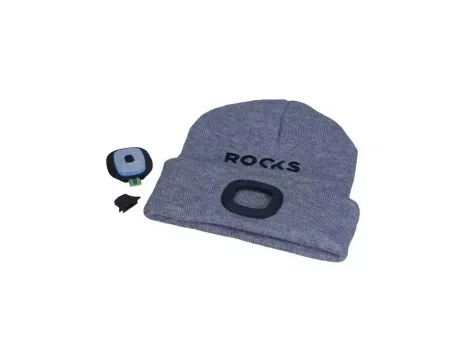 ROOKS CZAPKA SZARA Z LAMPKĄ USB 80lm - 2