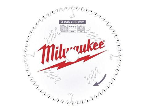 MILWAUKEE PIŁA TARCZOWA 235x30x2,4x60z DREWNO - CZYSTE CIĘCIE CSB P W