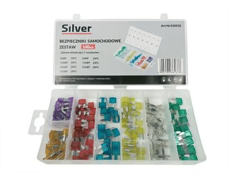 BEZPIECZNIKI 3-30A 130szt. /SILVER