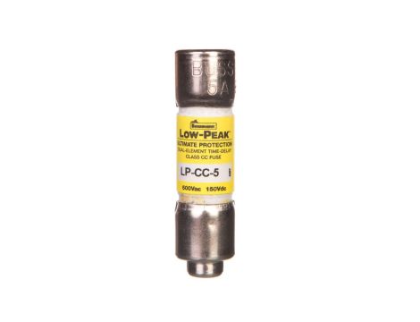 Wkładka bezpiecznikowa cylindryczna 10x38mm 5A 600V AC/150V DC, zwłoczna, klasa CC LP-CC-5