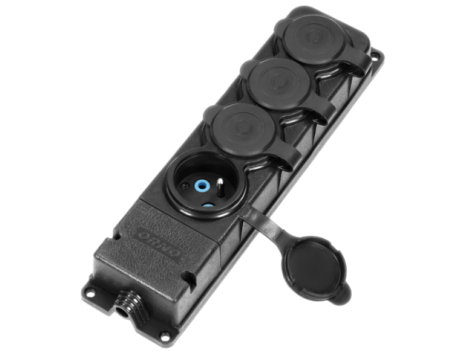 ORNO ROZGAŁĘŹNIK BRYZGOSZCZELNY I ODPORNY NA UDERZENIA IP44, 4x GNIAZDA 2P+Z, GUMOWY, UNIEPALNIONY - 2