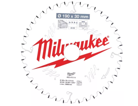 MILWAUKEE PIŁA TARCZOWA 190x30x2,4x40z DREWNO - SZYBKIE CIĘCIE CSB MS