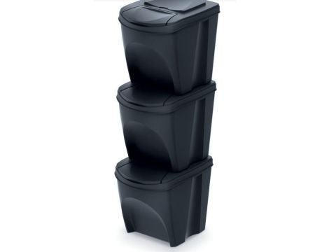 KEDEN KOSZ NA ŚMIECI SET3 - ANTRACYTOWY