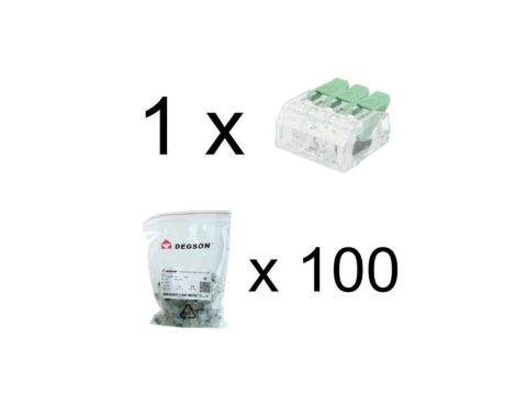 Szybkozłączka instalacyjna 2x0.2-4.0 mm VDE UL 450V 32A DGN 1 sztuka 100 sztuk, Ilość: 100 sztuk