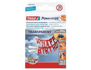 TESA PLASTRY POWERSTRIPS DECO 16 szt. 200g PRZEZROCZYSTE