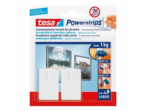 TESA HACZYK  POWERSTRIPS DO OBRAZÓW 2szt. 1kg BIAŁY