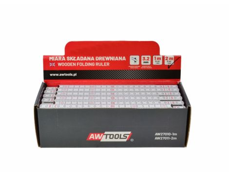 AWTOOLS MIARA SKŁADANA DREWNIANA 1m - 3