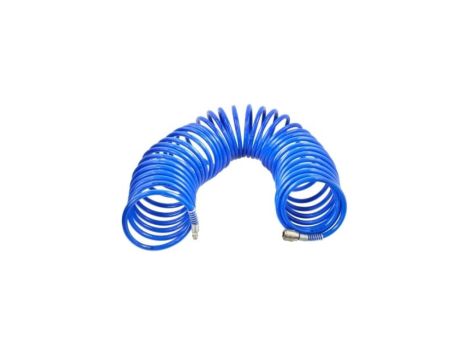 Wąż pneumatyczny spiralny PU 15m 8x12mm niebieski 4046