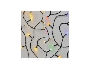 Lampki choinkowe 100LED 10m, 2 w 1 ciepła biel lub multikolor, czarny, 8 programów, IP44 D4AH01