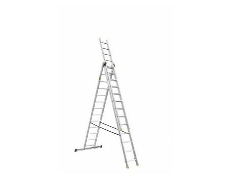 AWTOOLS DRABINA ALUMINIOWA 3x13 STOPNI 150KG ADAPATACJA NA SCHODY