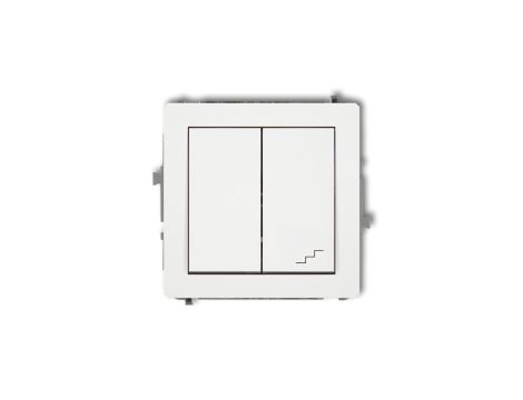 DECO Mechanizm łącznika jednobiegunowego ze schodowym (wspólne zasilanie), biały mat 25DWP-10.1